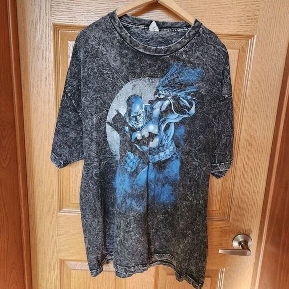 Vintage 1990s Batman Black Acid Wash DC Comics Reversible to Catwomen Shirt‎ 2XL - Picture 1 of 16